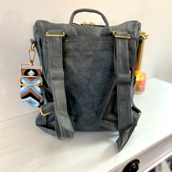 BRAND NEW! Grey Camden Bag w/Aqua Brown Crossbody Strap💙🤎 - Picture 8 of 16